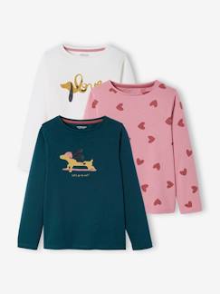 Fille-Lot de 3 tee-shirts fille manches longues