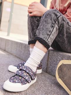 Schuhe-Mädchen Stoff-Sneakers mit Klett