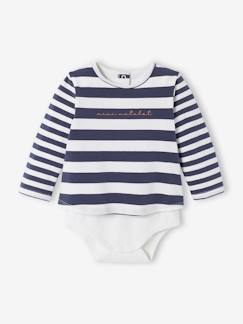 Bébé-T-shirt marinière body bébé manches longues