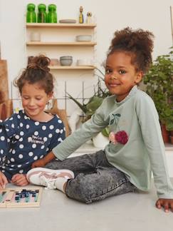 Fille-Pantalon-Jean "Mom fit" et sa ceinture en gaze de coton fille