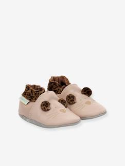 Chaussures-Chaussures bébé 17-26-Chaussons cuir souple bébé fille Leo Mouse ROBEEZ©