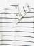 Baby Shirt mit Stehkragen & Print grau meliert+weiß gestreift 