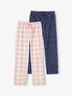 Mädchen-Pyjama, Overall-2er-Pack Mädchen Schlafanzughosen, Flanell Oeko-Tex