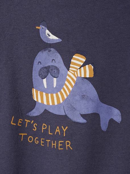 T-shirt manches longues bébé fantaisie bleu nuit 
