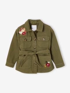 Mädchen-Mantel, Jacke-Mädchen Jacke mit Blumenstickerei