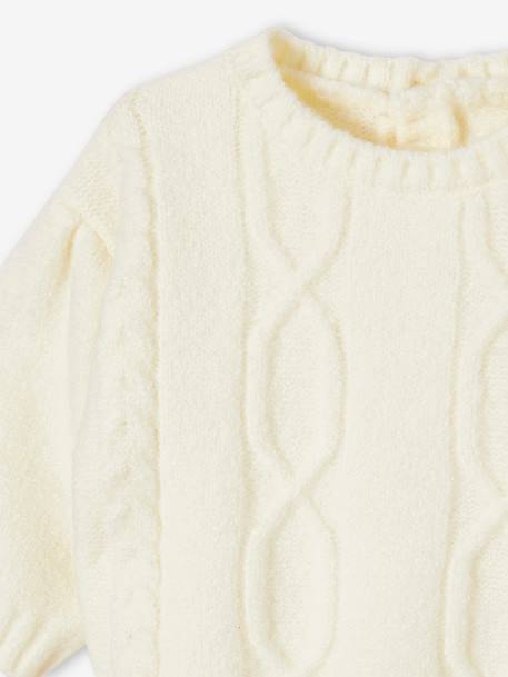 Baby Pullover mit Zopfmuster beige 