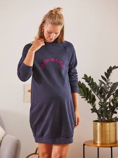 Vêtements de grossesse-Collection allaitement-Robe-sweat courte à message grossesse et allaitement