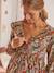 Robe de grossesse imprimée et volantée Beige fleuri+Gris imprimé 