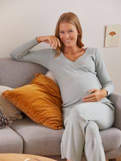 Vêtements de grossesse-Collection allaitement-Ensemble 2 pièces pyjama grossesse et allaitement