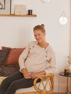 Vêtements de grossesse-Pull, gilet-Pull manches torsadées grossesse et allaitement