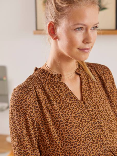 Kleid mit Animalprint für Schwangerschaft & Stillzeit mehrfarbig leoprint 