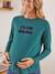 T-shirt à message grossesse et allaitement en coton bio marine grise+Vert 
