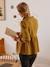 Blouse gaze de coton de grossesse et d'allaitement KAKI+noir 