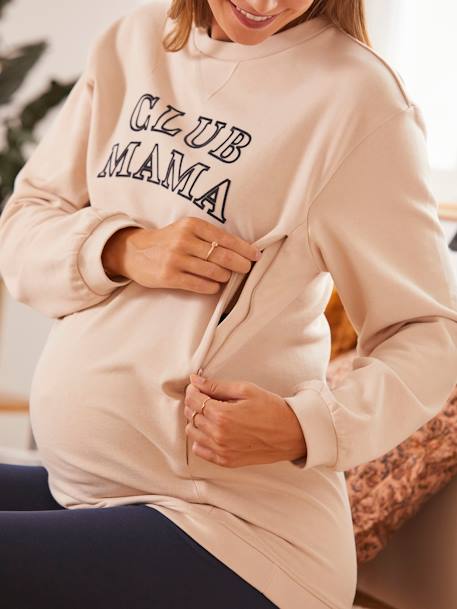 2-teiliges Homewear-Set, Schwangerschaft & Stillzeit beige/marine 