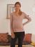 Shirt mit Wickelausschnitt, Schwangerschaft & Stillzeit anthrazit+rosa 