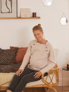 Umstandsmode-Pullover, Strickjacke-Pullover mit Zopfmuster für Schwangerschaft & Stillzeit