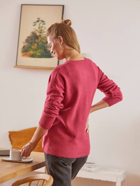 Henley-Shirt, Schwangerschaft & Stillzeit fuchsia 