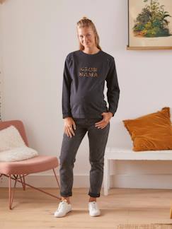 Umstandsmode-Pullover, Strickjacke-Sweatshirt mit Messageprint für Schwangerschaft & Stillzeit