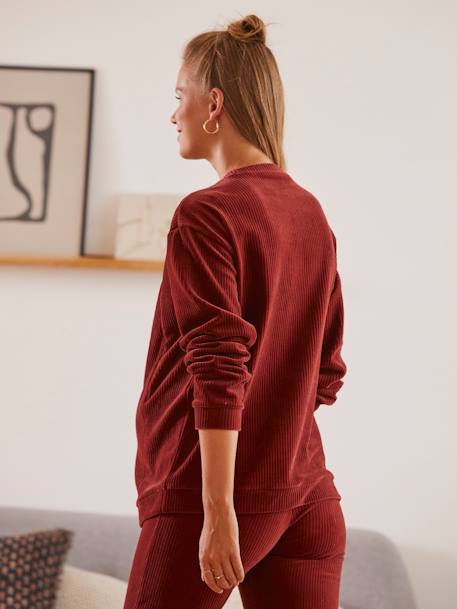 Sweat velours côtelé grossesse et allaitement Rouille 