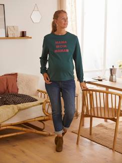 Umstandsmode-Pullover, Strickjacke-Sweatshirt für Schwangerschaft und Stillzeit, Schriftzug