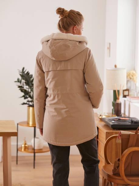 Warme Tragejacke mit Recycling-Polyester, Schwangerschaft & Stillzeit hellbeige 