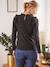 Umstandsshirt mit Spitze und Volants BEIGE+schwarz 