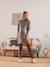 Robe-pull grossesse et allaitement Gris Anthracite+Rayé noir et blanc 