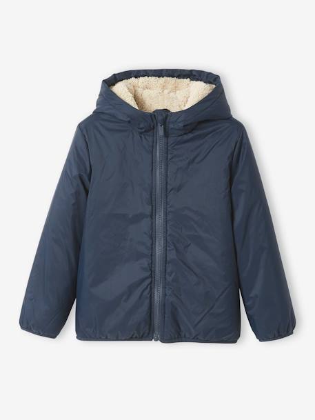 Parka 3 en 1 garçon avec blouson amovible bleu électrique+bleu grisé+kaki+Marine grisé+noix de pécan 