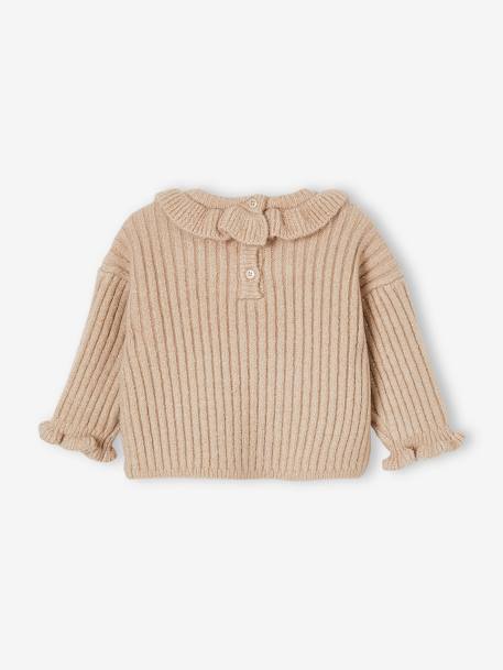 Pull collerette bébé beige chiné 