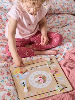 Spielzeug-Lernspiele-Lesen, Schreiben, Rechnen, Uhr-Holz-Spieluhr mit Kalender für Kinder