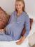 Nachthemd, Schwangerschaft & Stillzeit blau/grau+rosa 