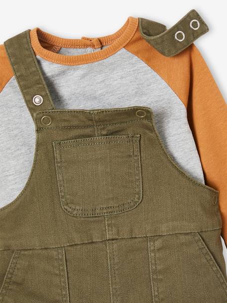 Baby-Set: Latzhose, Shirt & Halstuch khaki 