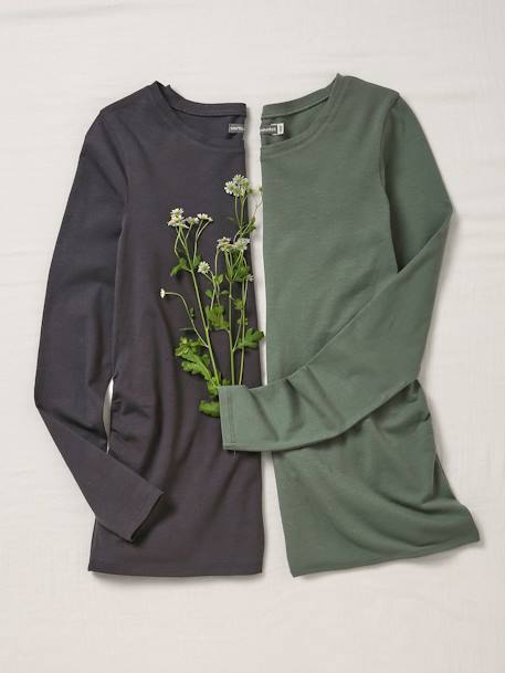 Lot de 2 T-shirts future maman LOT BLANC/NOIR+LOT MARINE/GRIS+Lot vert et gris anthracite 