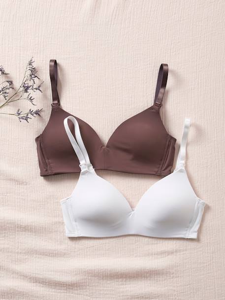 2er-Pack Still-BHs aus Mikrofaser PACK NUDE+SCHWARZ+pack rot/weiß 