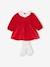 Robe en velours bébé et son collant assorti rouge 