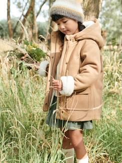 20% sur les manteaux et chaussures-Manteau à capuche en drap de laine fille doublé sherpa