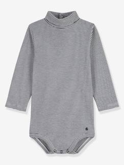 Baby-T-Shirt, Unterziehpulli-Baby Body mit Rollkragen PETIT BATEAU, Bio-Baumwolle