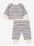 Ensemble 2 pièces bébé en tricot rayé laine et coton PETIT BATEAU blanc imprimé 