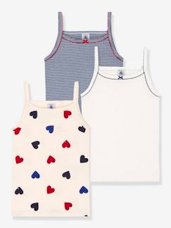 Mädchen-Unterwäsche-3er-Pack Mädchen Trägertops PETIT BATEAU, Bio-Baumwolle