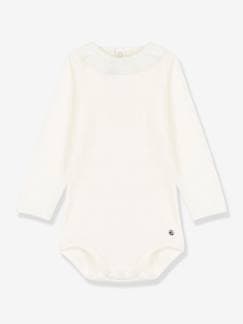 Baby-Body-Langarm-Body mit Rüschenkragen PETIT BATEAU, Bio-Baumwolle