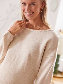 Umstandsmode-Pullover, Strickjacke-Pullover mit Seitenschlitzen, Schwangerschaft & Stillzeit