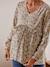 Blouse imprimée volantée grossesse et allaitement Ecru 