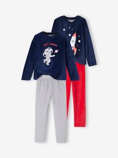 Junge-Pyjama, Overall-2er-Pack Jungen Samt-Schlafanzüge, Weltraum
