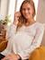 Blouse dentelle macramé grossesse et allaitement Beige 