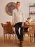 Blouse gaze de coton imprimé grossesse et allaitement blanc imprimé 