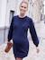 Robe-pull col broderie anglaise grossesse et allaitement bleu marine 