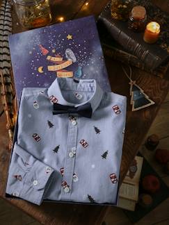 Garçon-Chemise-Coffret de Noël chemise et noeud papillon garçon
