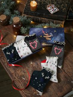 Fille-Sous-vêtement-Chaussettes-Lot de 3 paires de chaussettes Noël fille