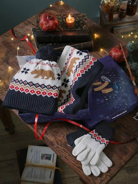 Geschenk-Set Mütze, Snood + Handschuhe nachtblau 