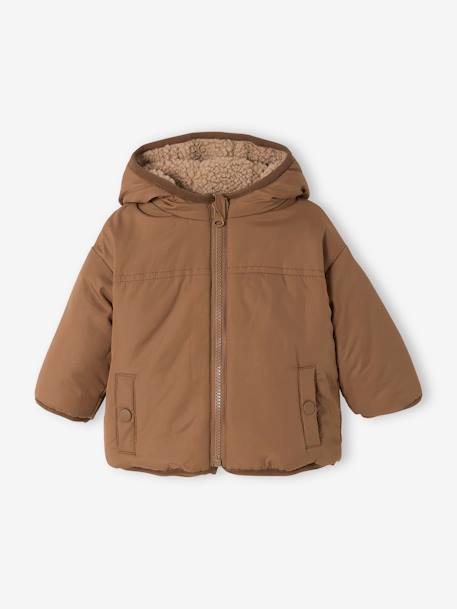 Blouson réversible bébé avec capuche beige 